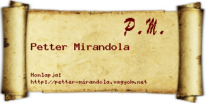 Petter Mirandola névjegykártya